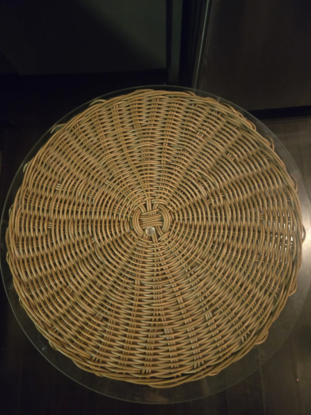 Wicker and Glass Accent Table - photo 2