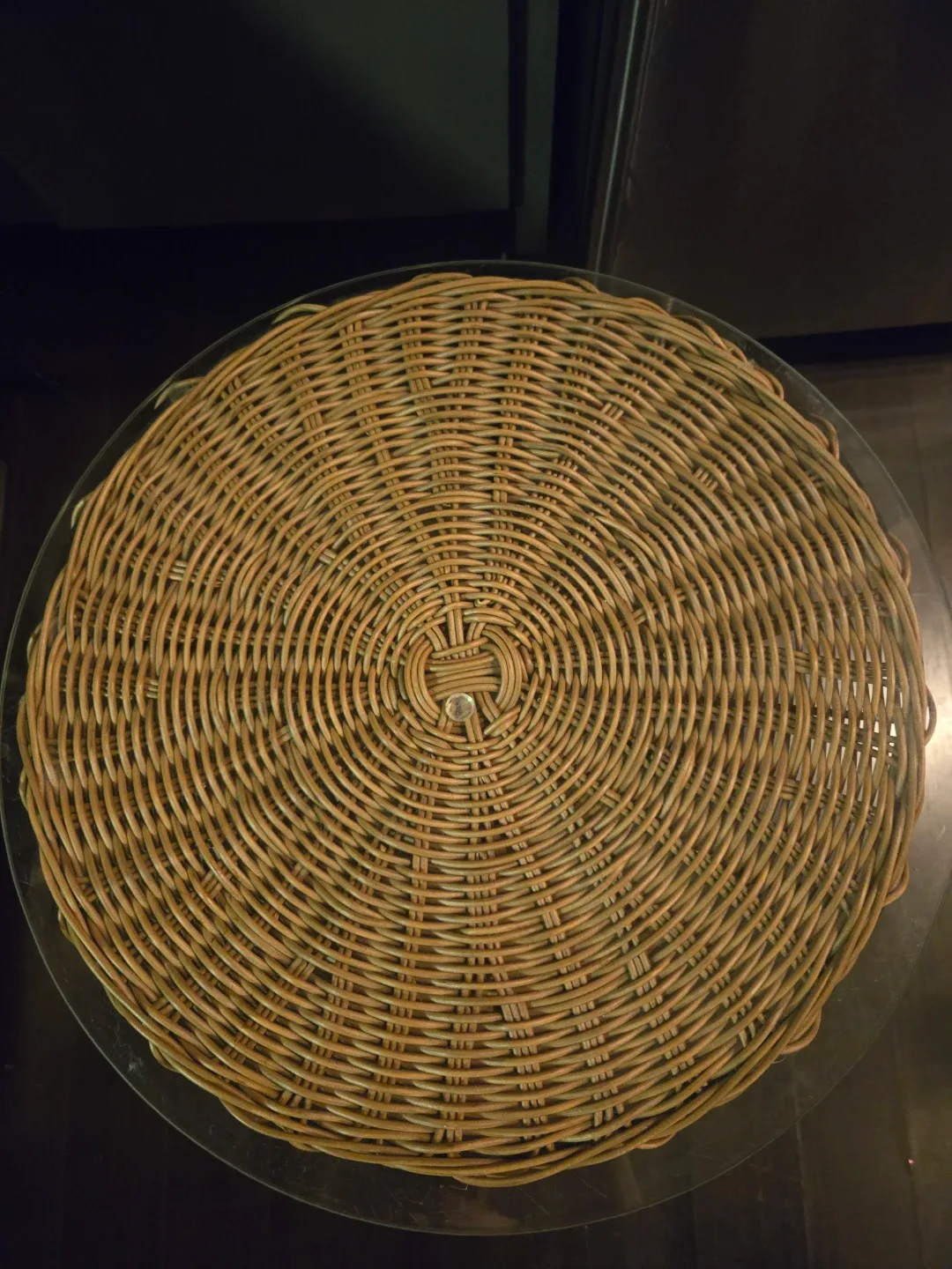 Wicker and Glass Accent Table - photo 2