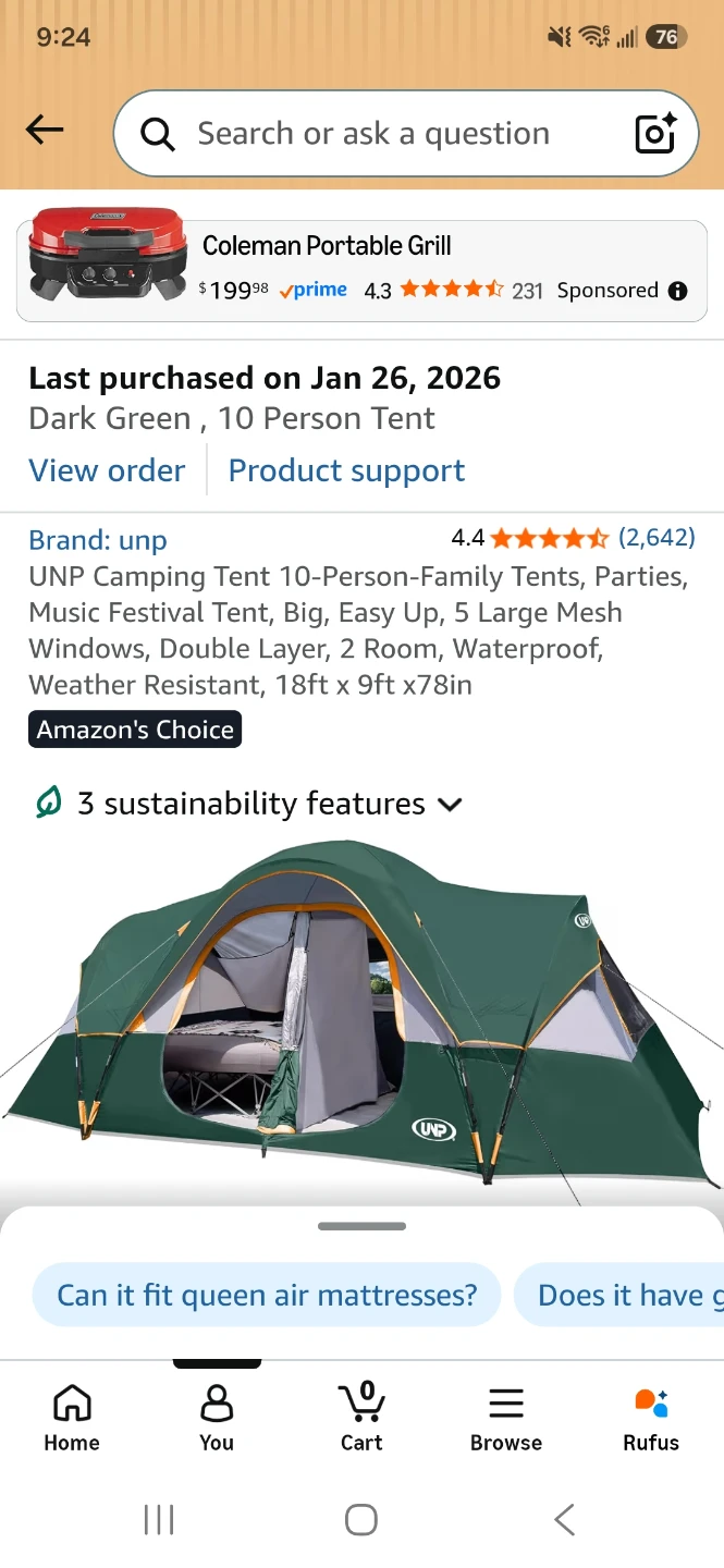 Selling camping stuff.