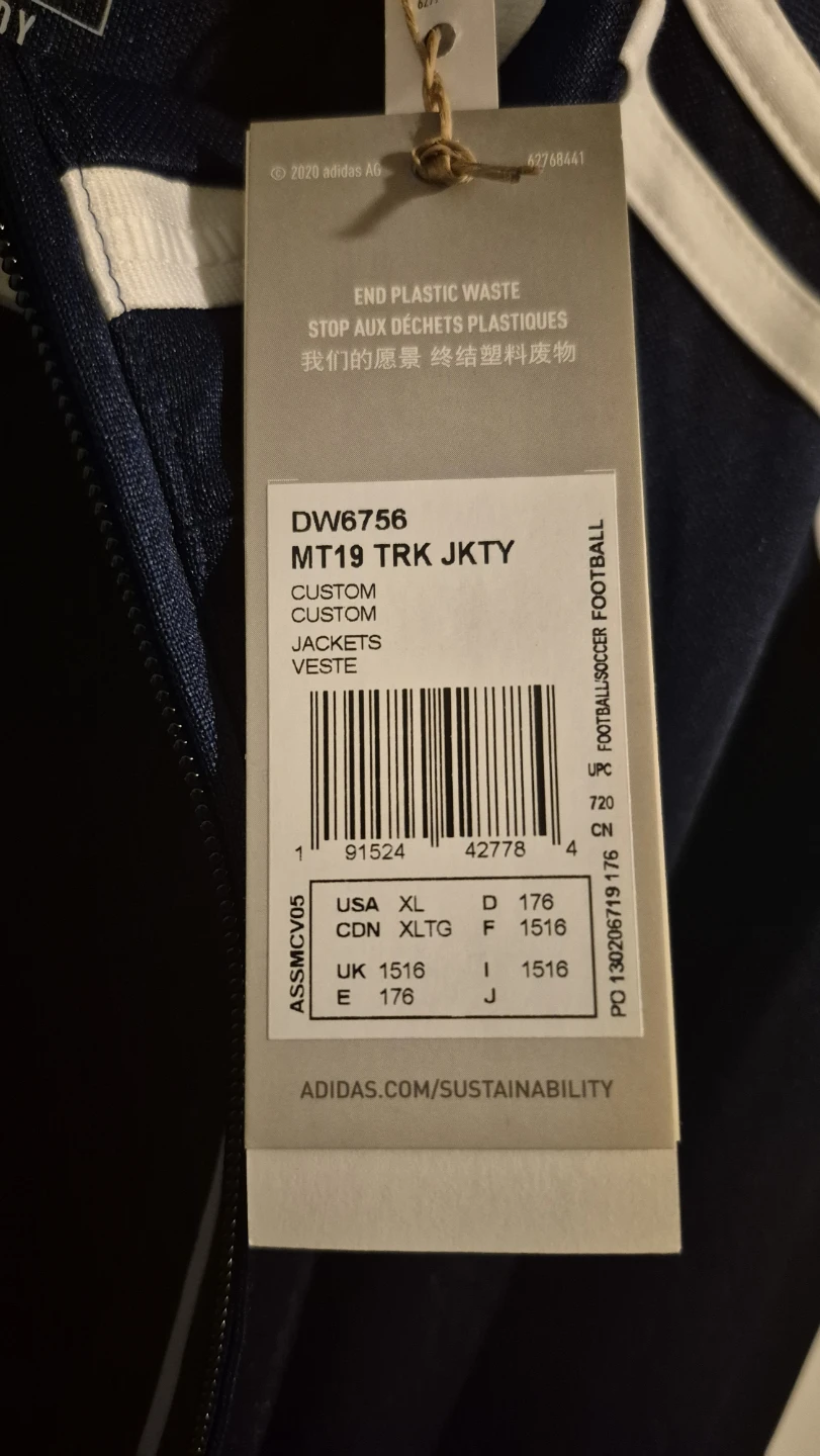 BNWT Adidas Track Jacket Navy Blue - photo 2