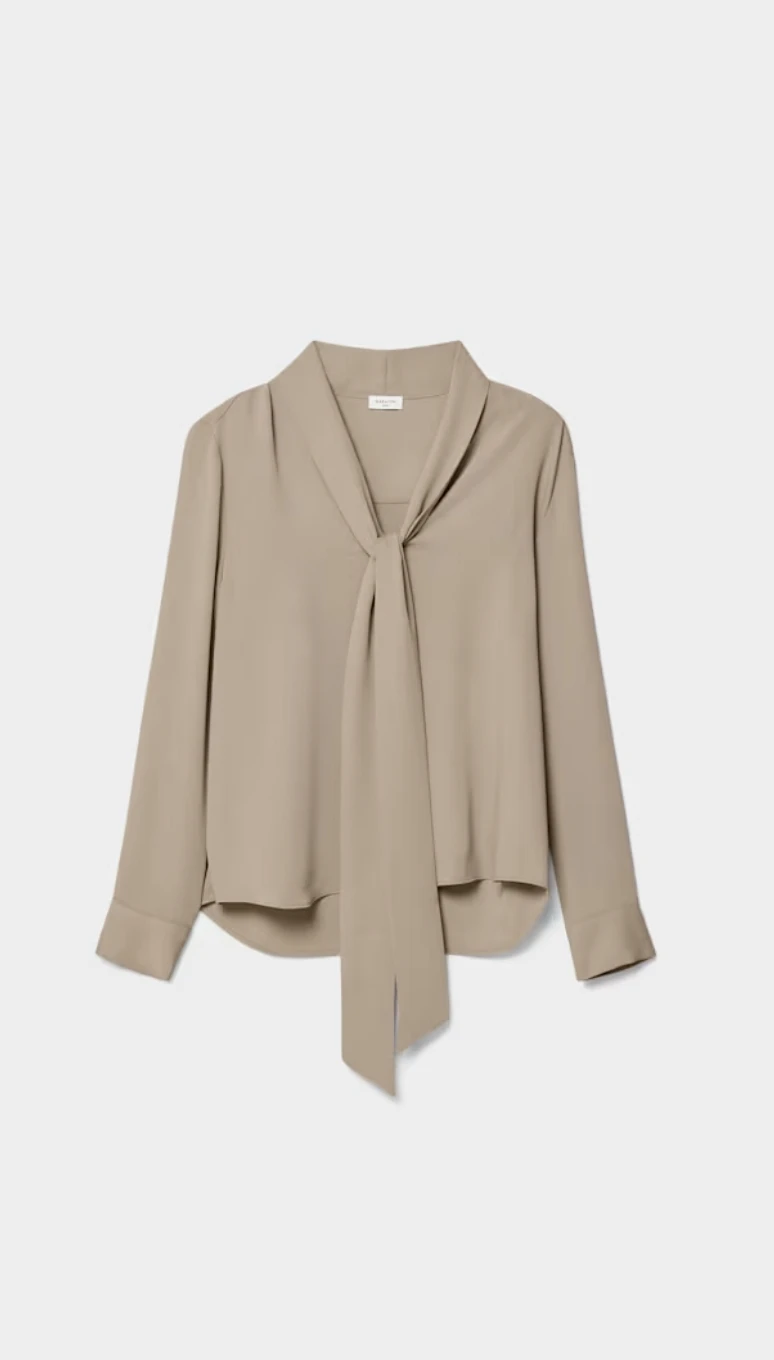 Women's Long Sleeve Bow Blouse M - photo 2