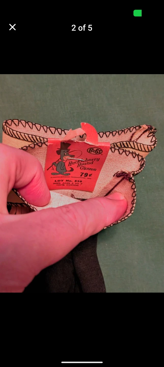 Vintage Baba Loey Huckleberry Hound Gloves - Very Rare - photo 3
