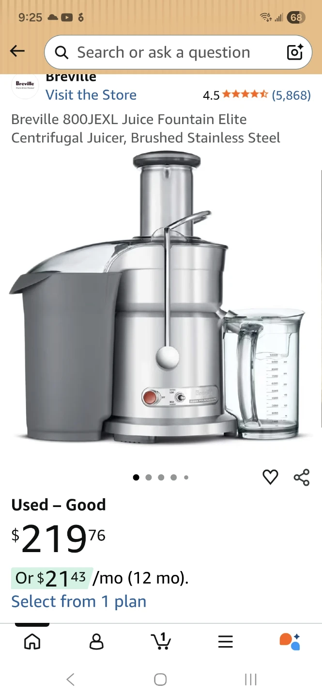 Breville Juice Fountain Elite  ☆ MUST PICKUP BY NEXT WEEK ☆