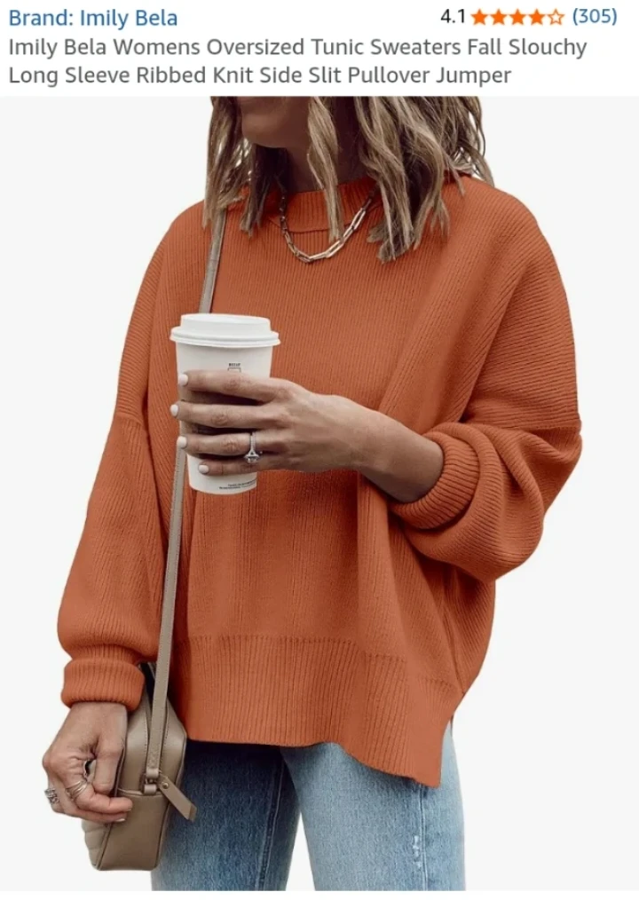 Imily Bela Womens Oversized Tunic Sweater -xl