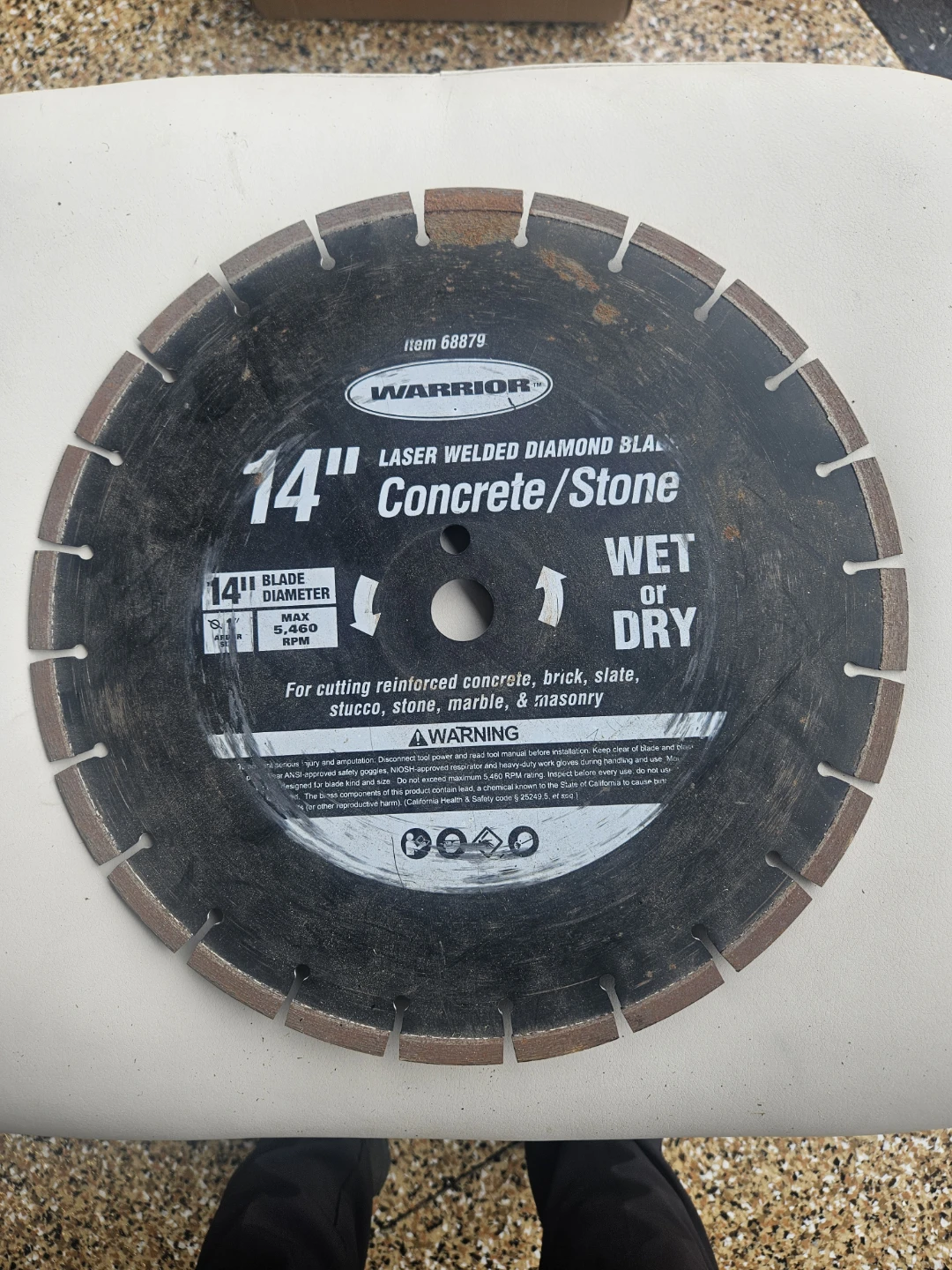Warrior 14" Laser Welded Diamond Blade for Concrete/Stone
