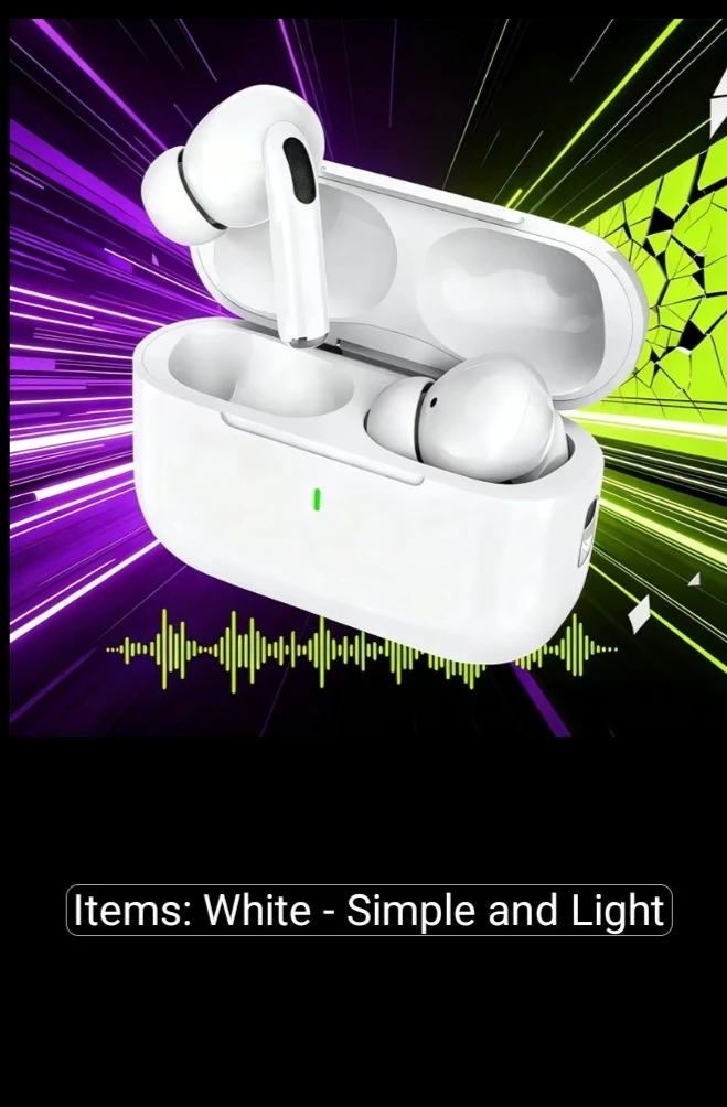 White Wireless Earbuds with Charging Case