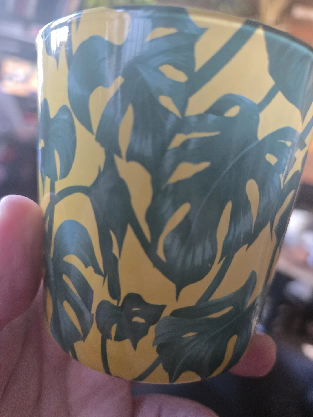 Monstera Leaf Print Candle Holder & led candle - photo 3