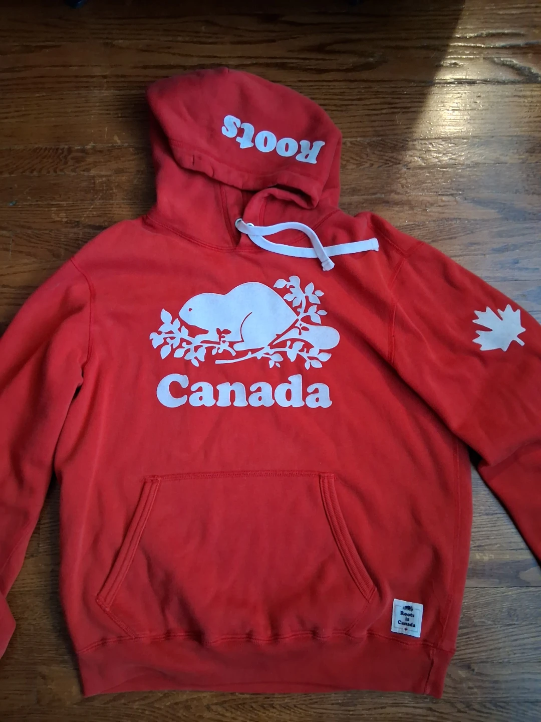 (Retro) Roots Canada Hoodie Red Beaver Maple Leaf