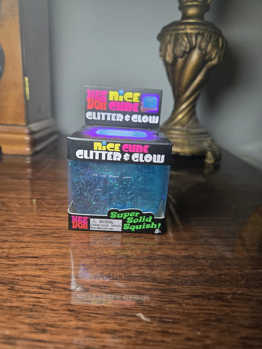 Nee Doh Nice Cube Glitter & Glow Super Solid Squish