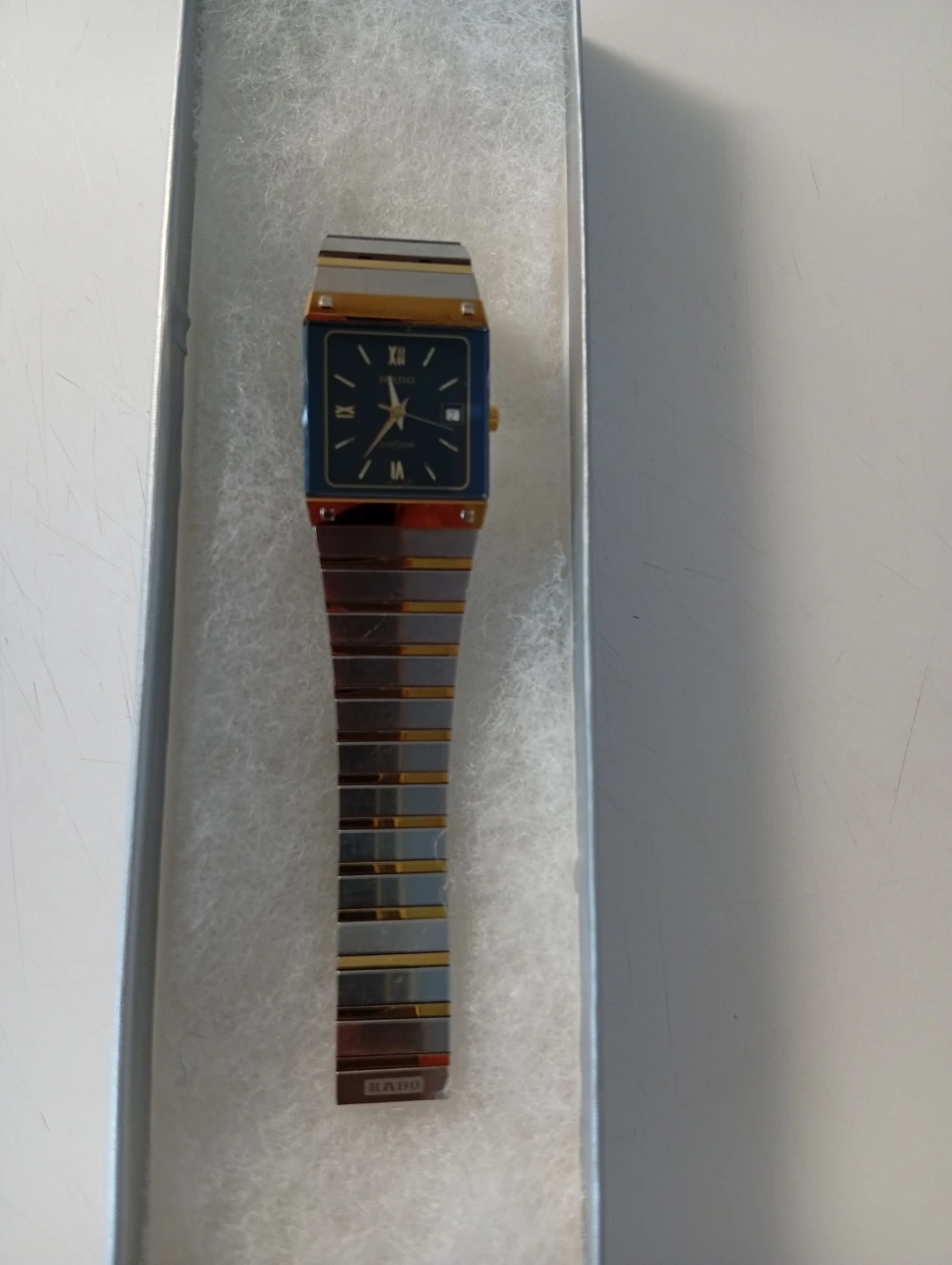 Rado Rectangular Watch ,ORIGINAL - Gold and Silver Toned