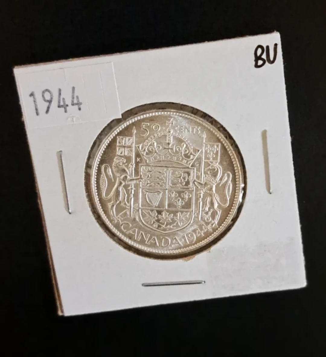 1944 Canada 50 Cent, Silver Coin, Brilliant  Uncirculated - photo 3