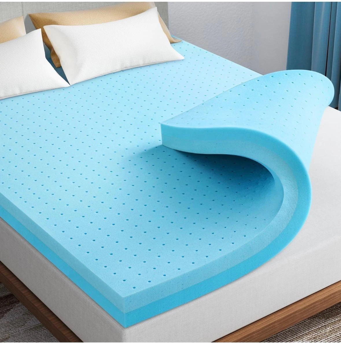 Maxzzz King Mattress Topper, 4 Inch Cooling Gel Memory Foam