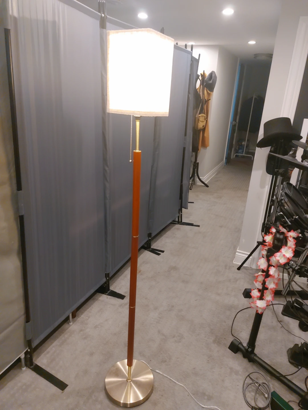 Mid-Century Style Floor Lamp with Fabric Shade - photo 4