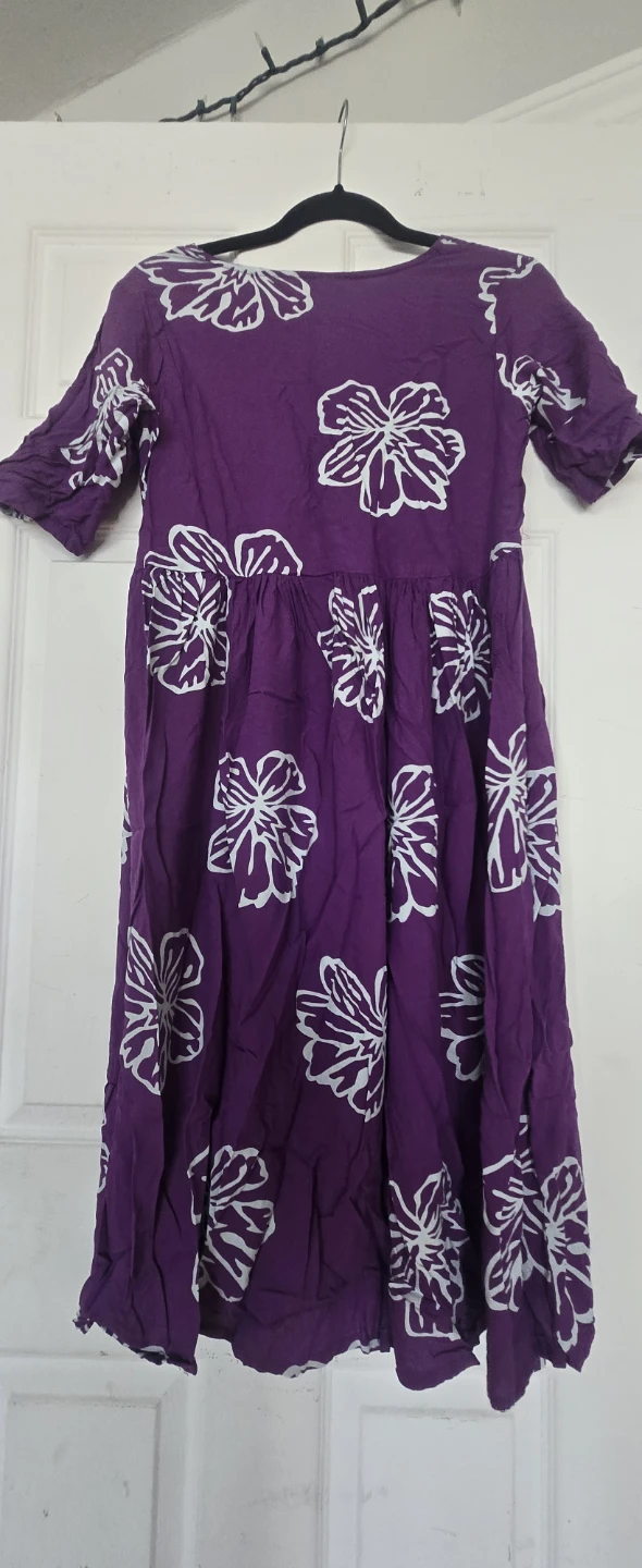 Purple floral print dress - Size L - photo 2