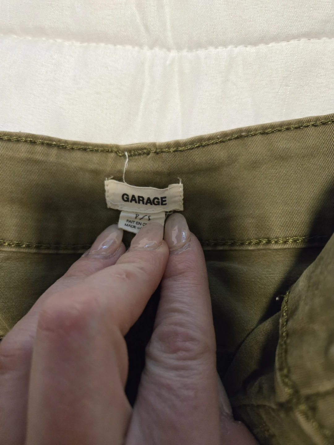 Garage Button-Front Mini Skirt - Olive Green - photo 2
