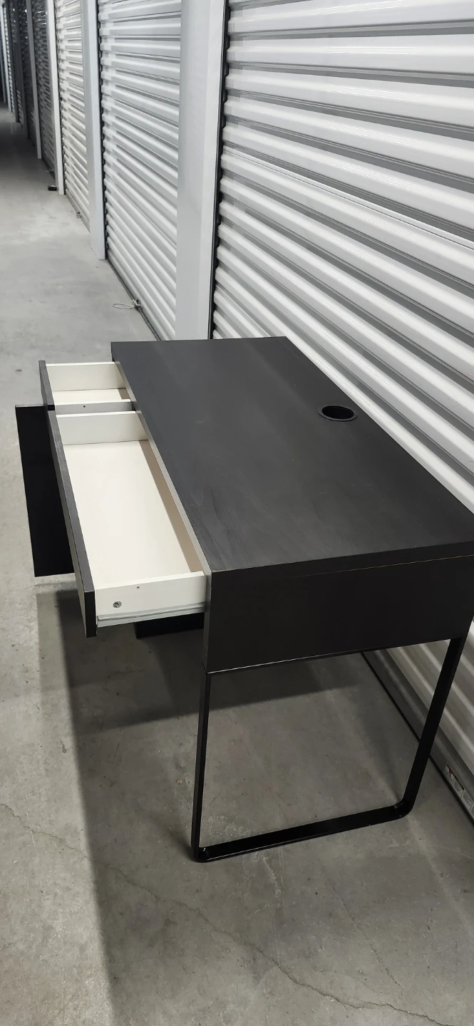 Ikea Black Desk with Drawer and Cabinet - photo 5