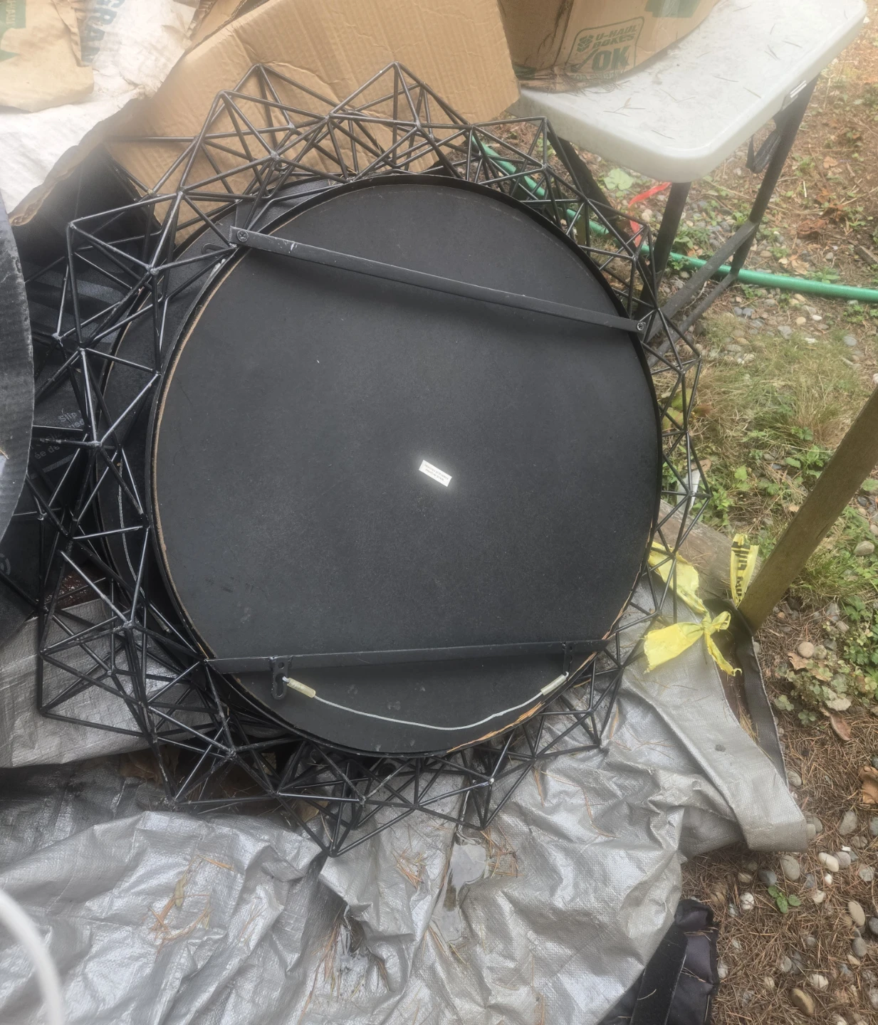 Geometric Black Metal Round Mirror FREE DELIVERY - photo 2