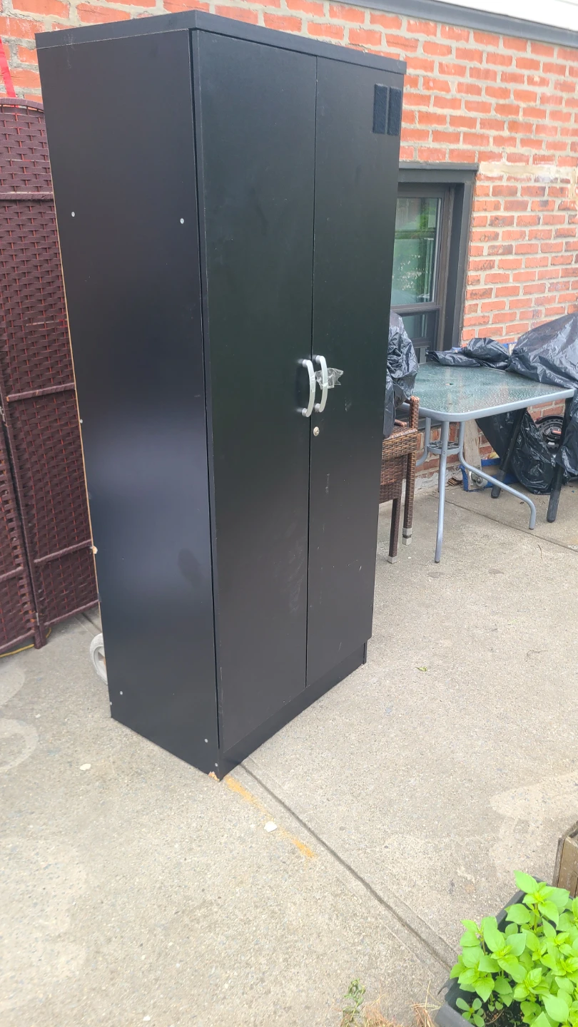 Black Storage Cabinet with Double Doors
