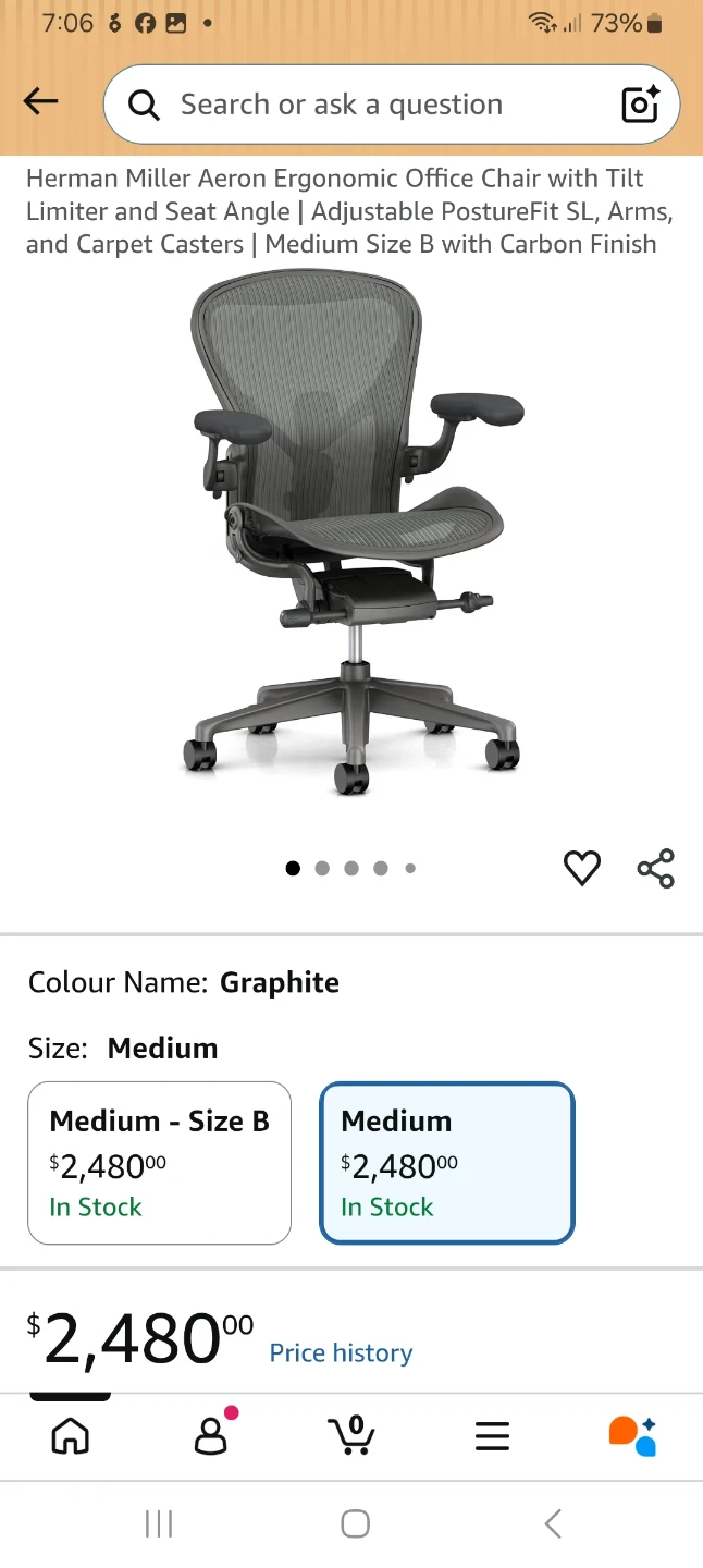 Herman Miller Aeron Ergonomic Office Chair - Graphite, Medium - photo 3