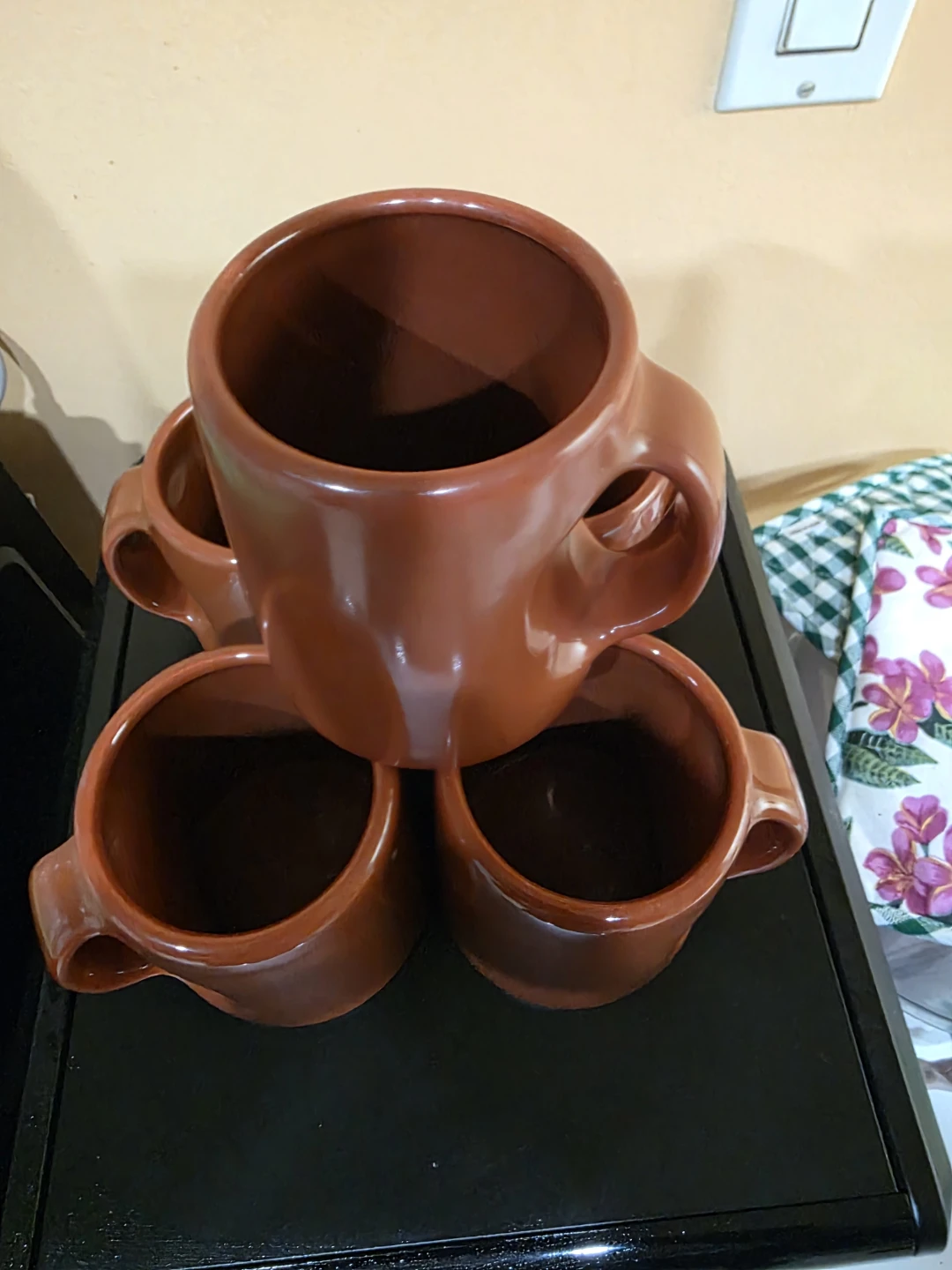 Set of 5 Brown Ceramic Mugs - photo 3