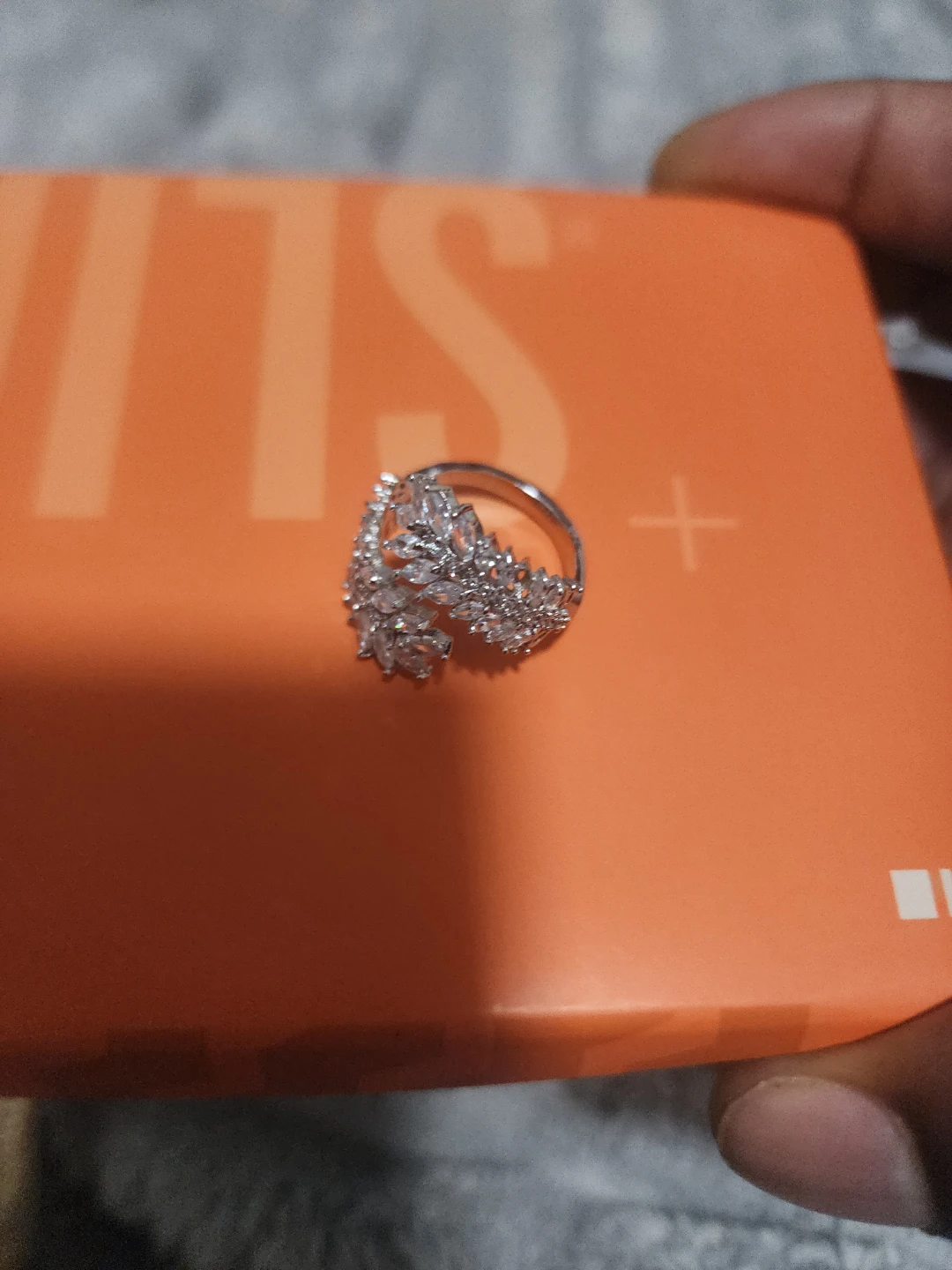 Sparkly Silver Ring with Gemstones