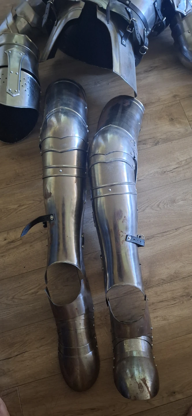 medieval knight plate armor set with Crusader Great Helm. - photo 4