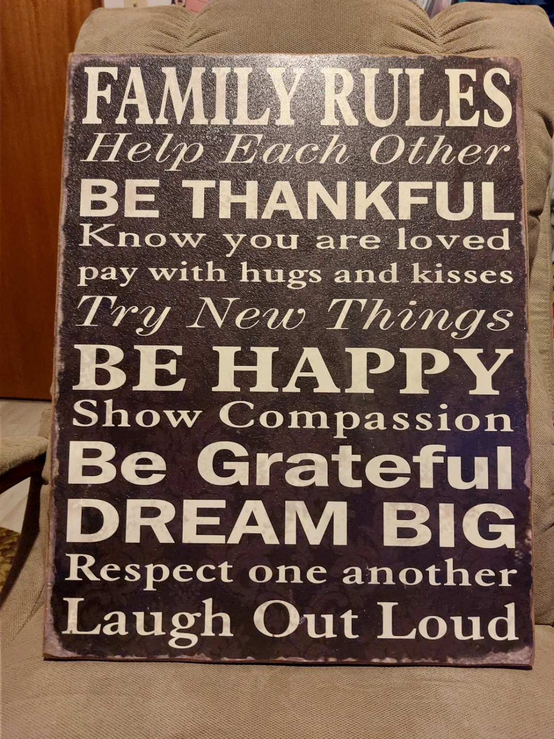 Family Rules Wall Decor Sign