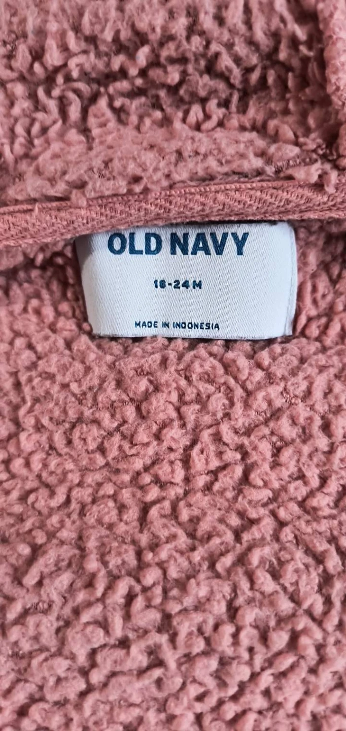 Old Navy Pink Teddy Fleece Hooded Jacket 18-24 Months - photo 3
