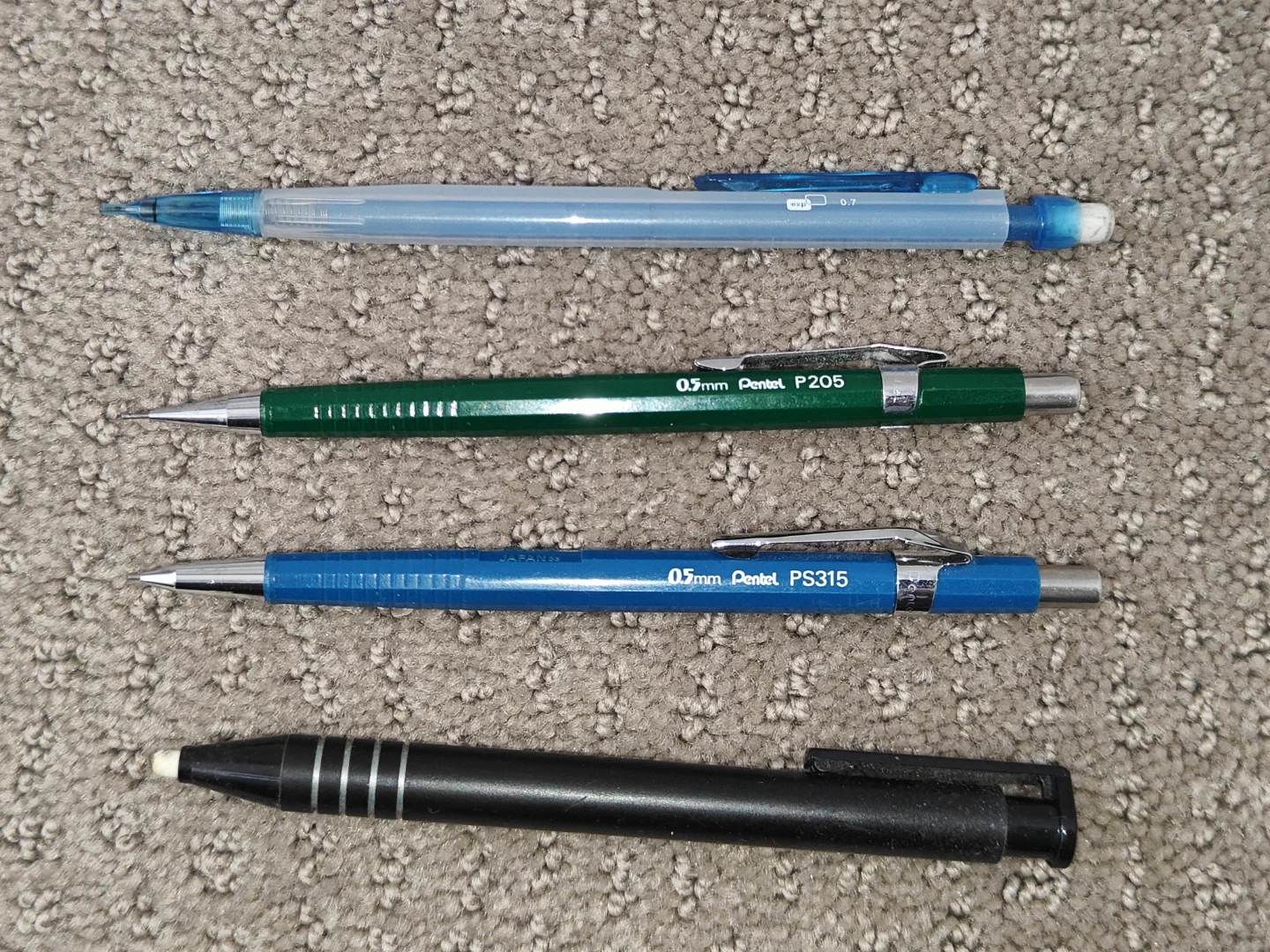 Pentel Mechanical Pencil 0.5mm P205 & PS315 & Sanford Eraser