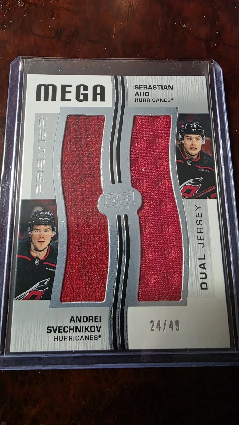 2023-24 Premier Hockey Card Sebastian Aho Andrei Svechnikov