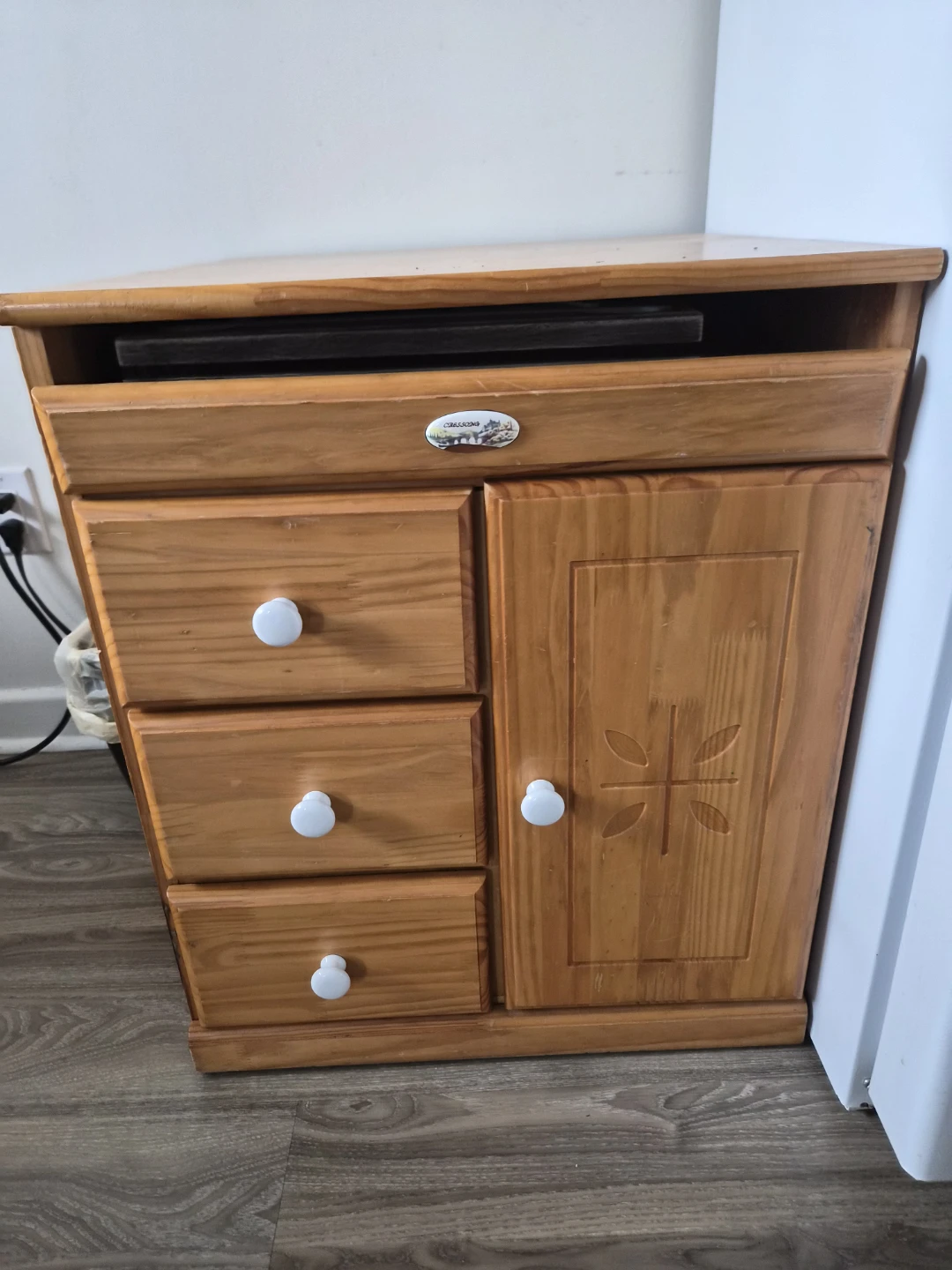 Wooden Side Cabinet with 3 Drawers