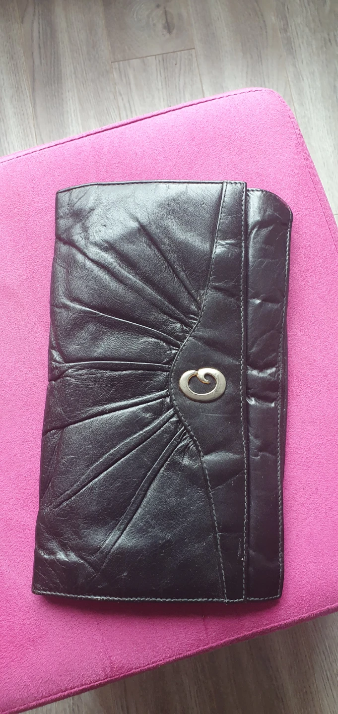 Black Leather Clutch/Wallet