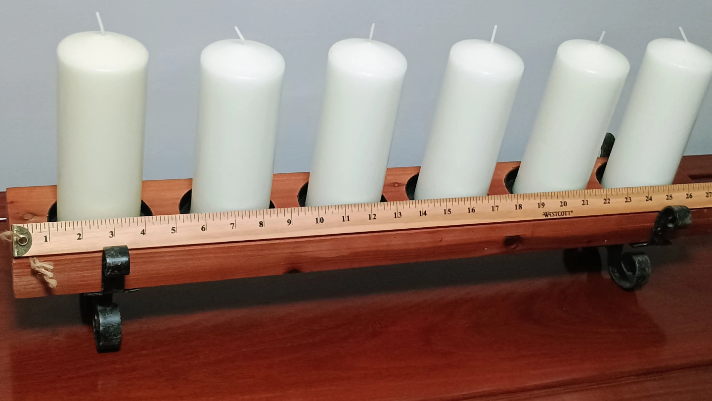 Rustic Wooden Candle Holder with 6 Slots - photo 2