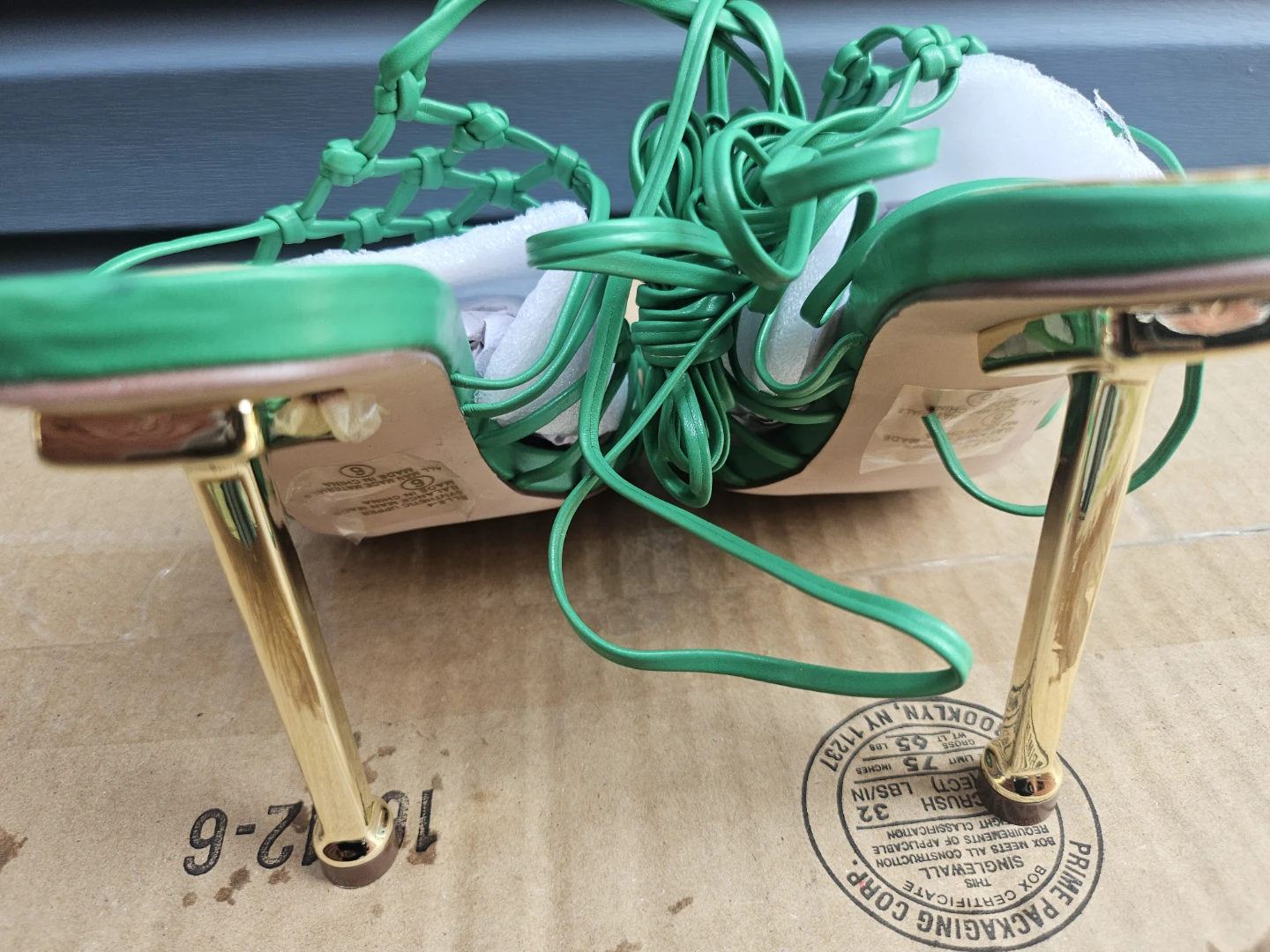 Chase + Chloe Green Woven Lace-Up Heels - photo 4