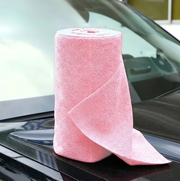 6 pcs Pink Microfiber Towel Roll of 50 pcs ( total 300 pcs )