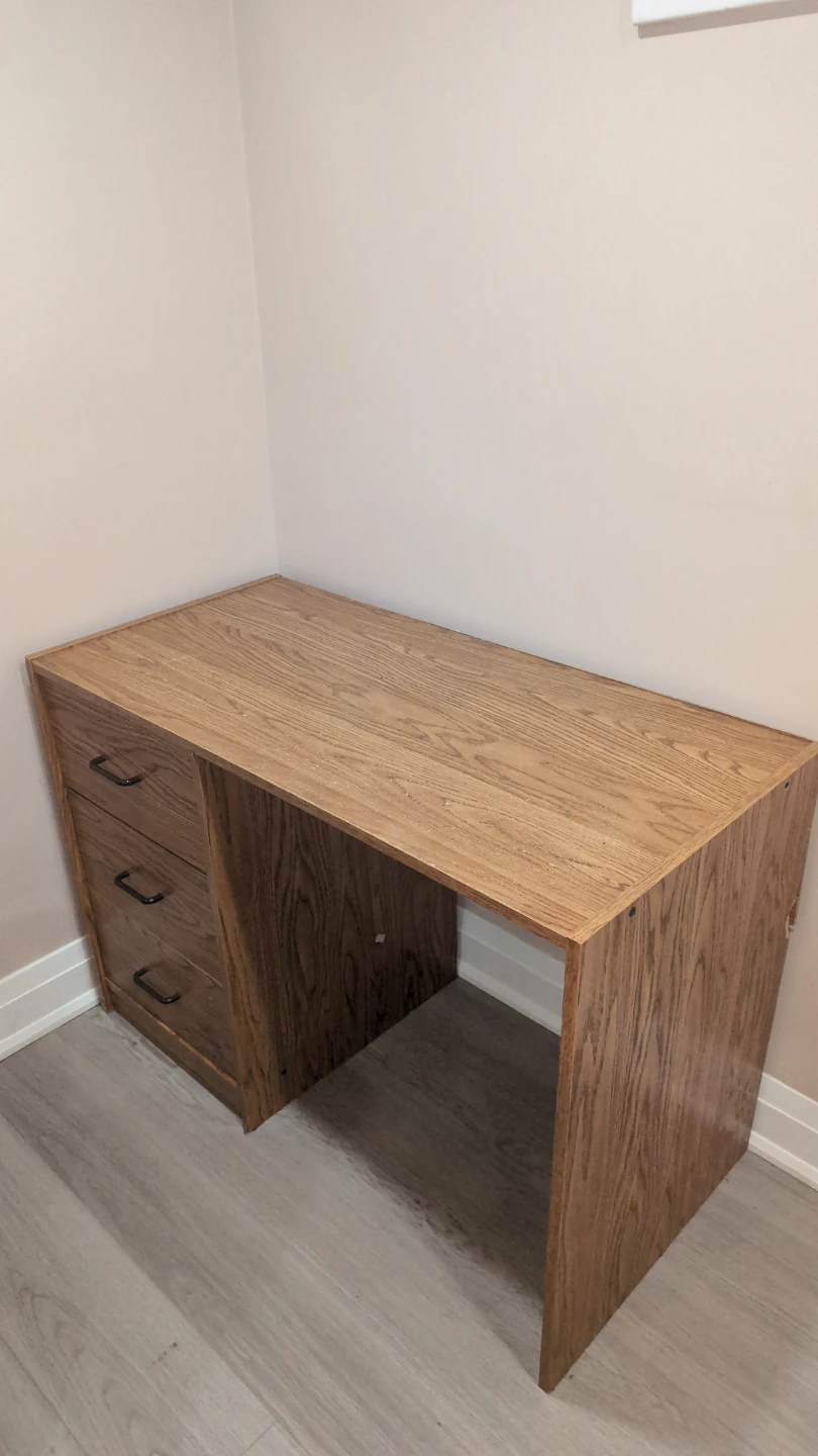 Wooden desk with drawers