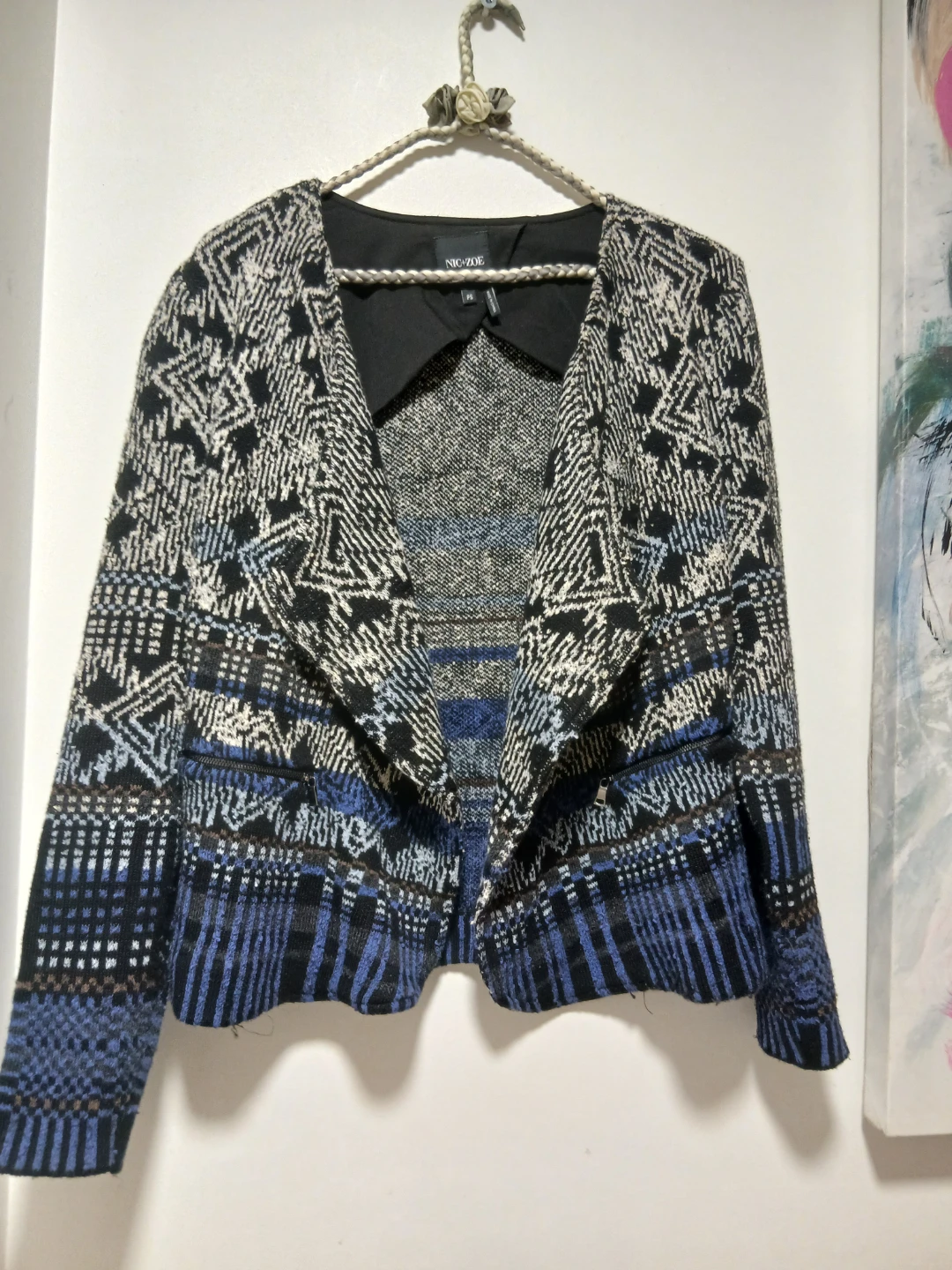 NIC+ZOE Geometric Pattern Blazer Jacket