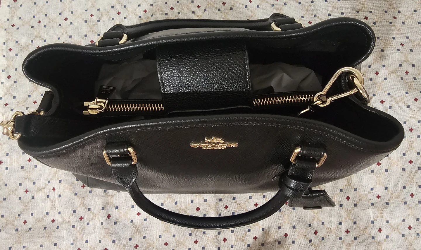 Coach Black Leather Satchel / Carryall Bag with Original Strap - photo 2