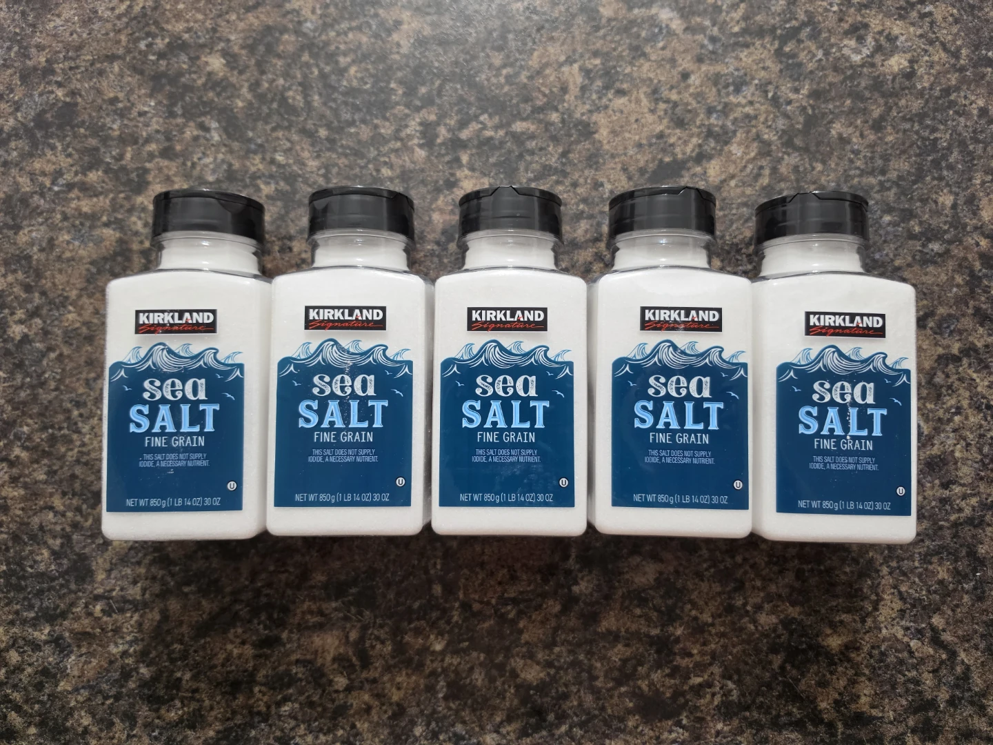 PACK OF 5 Kirkland Signature, Pure Sea Salt, 30 oz each