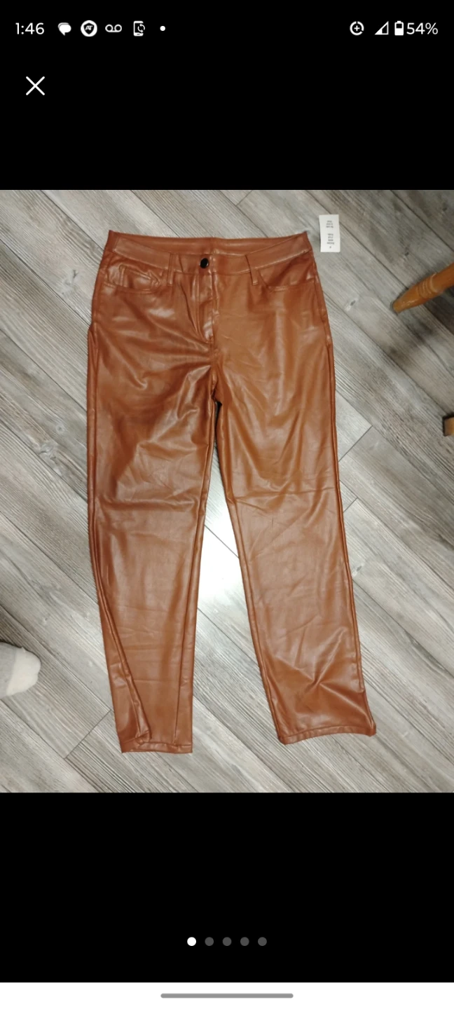 Cleo Petites Faux Leather Pants Size 10