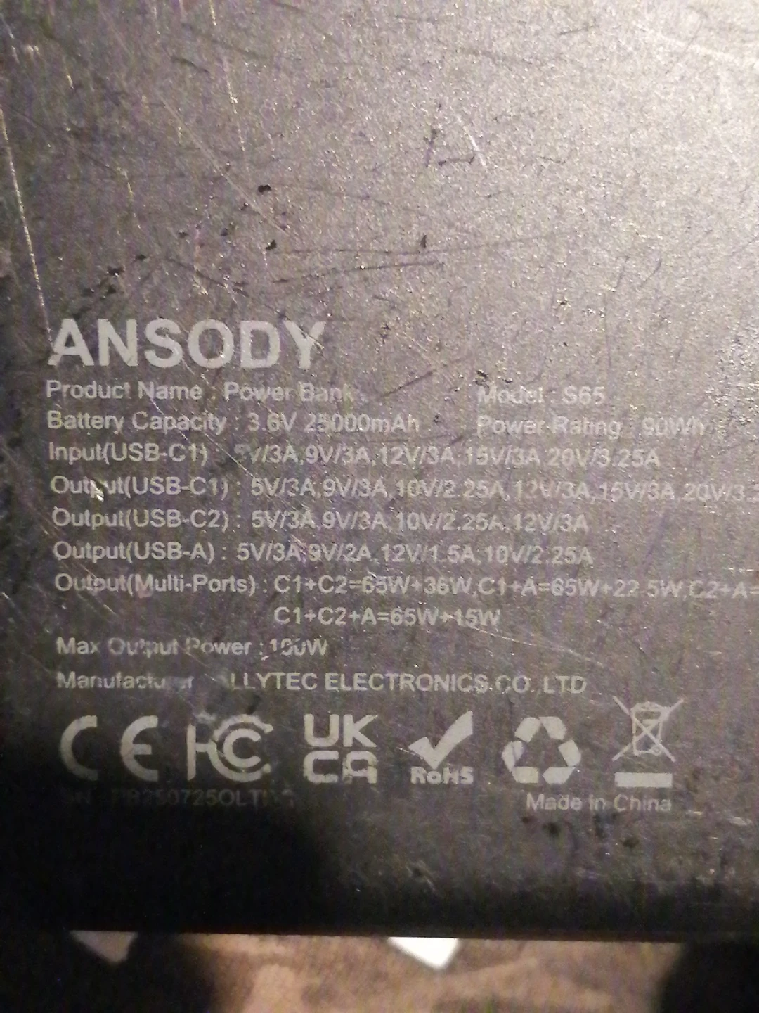 ANSODY Model S65 Power Bank 25000mAh - photo 2