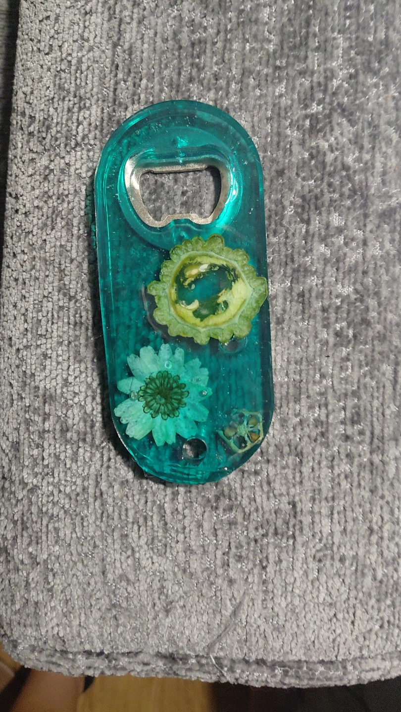 Resin Bottle Opener with Dried Flowers - photo 2