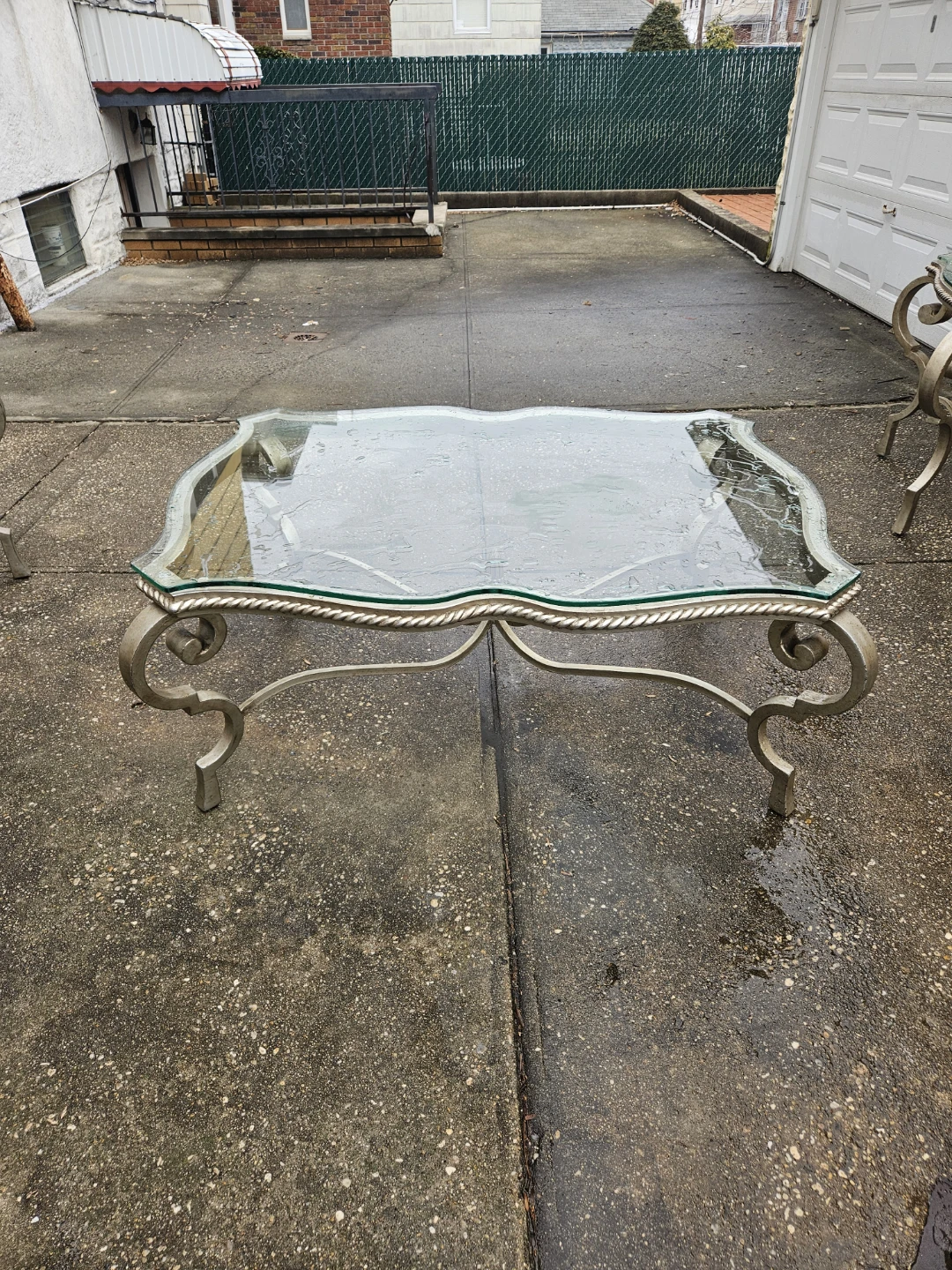 Beautiful iron and glasstop coffee table