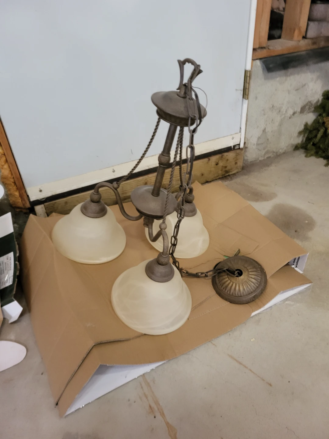 3-Light Chandelier with Frosted Glass Shades - photo 2