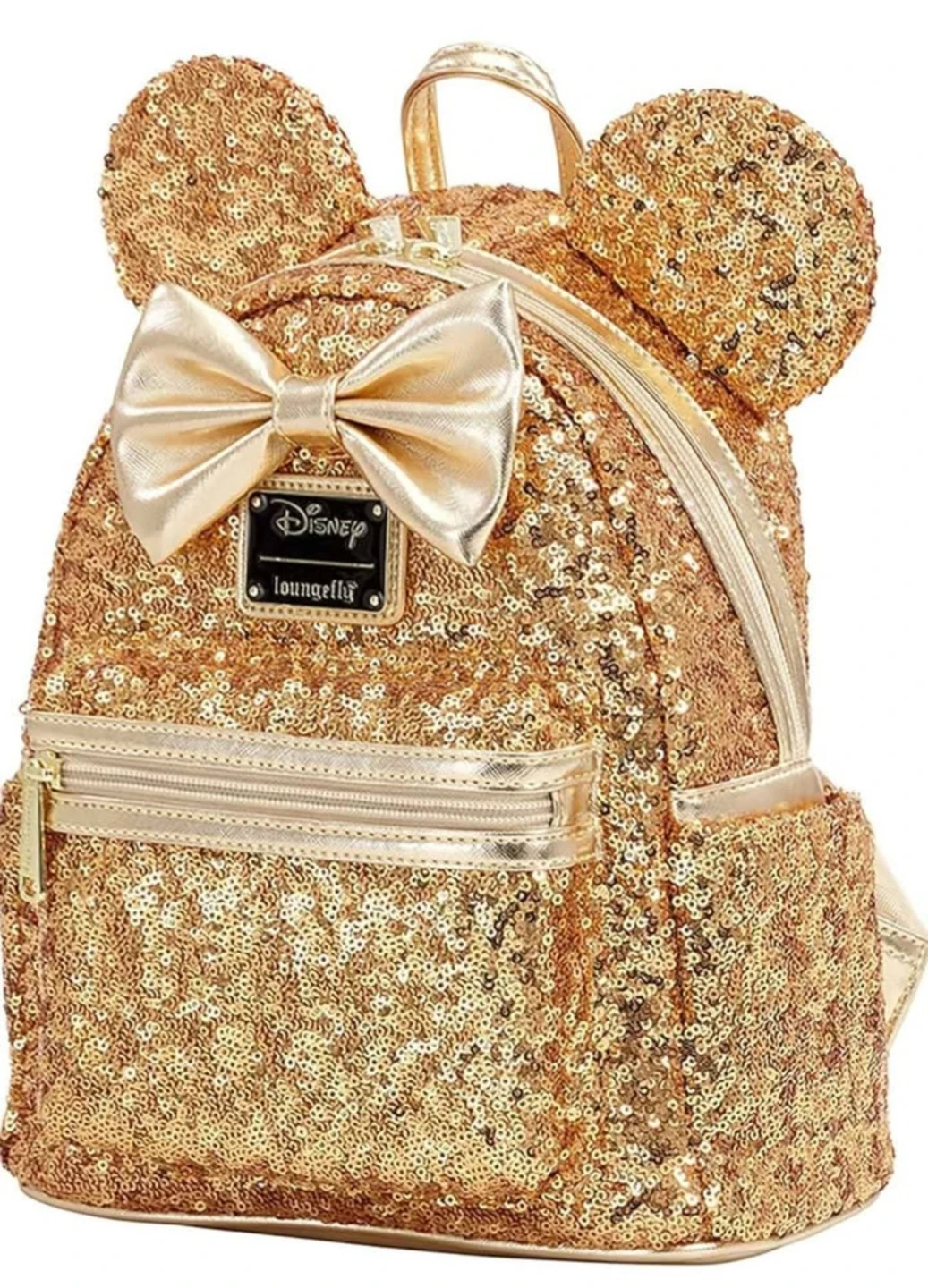 Disney Yellow Gold Sequin Minnie Mini Backpack ✨ - photo 2