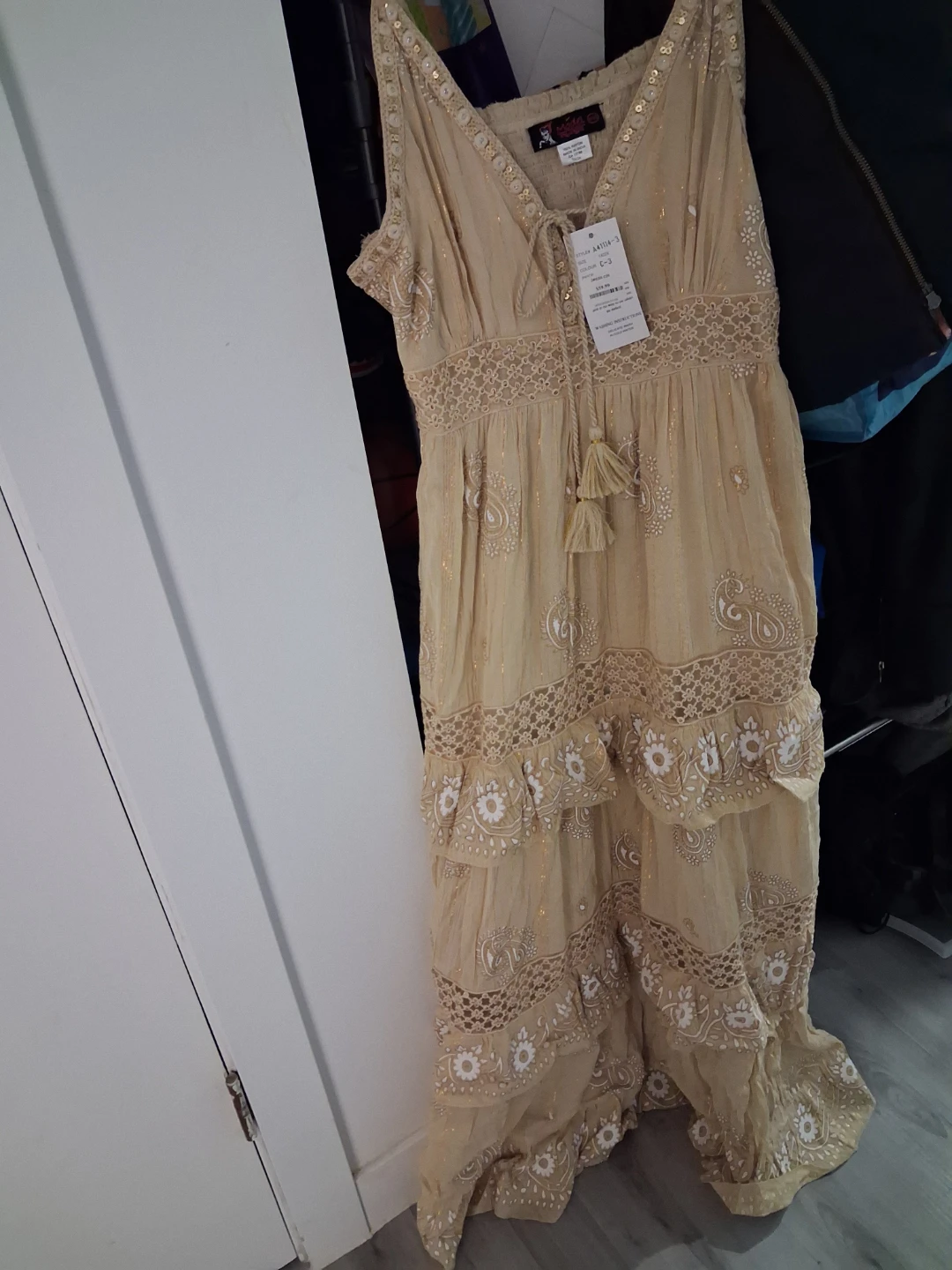 Beaded Maxi Dress. With lining.