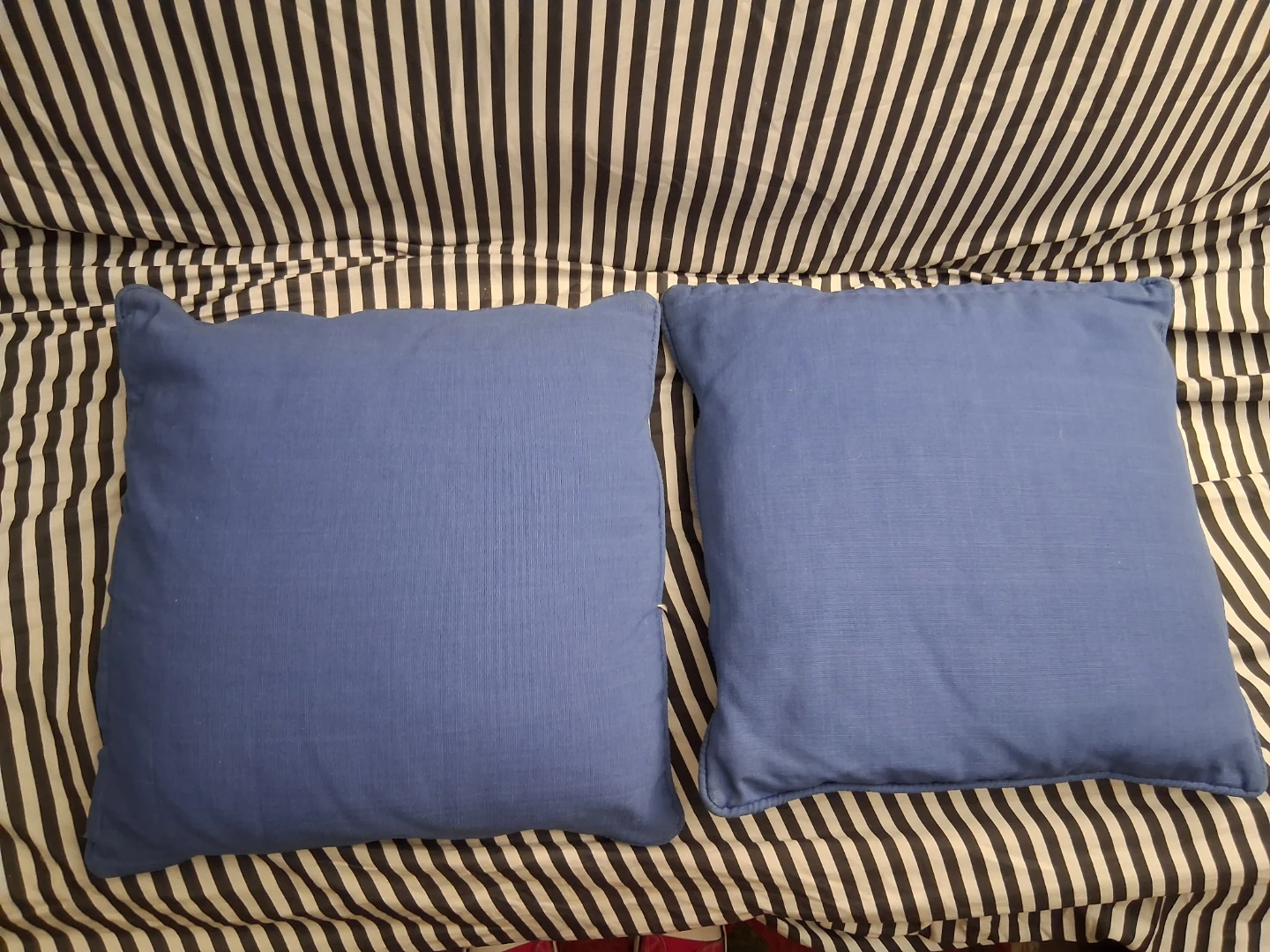 Blue Square Throw Pillows (Set of 2)