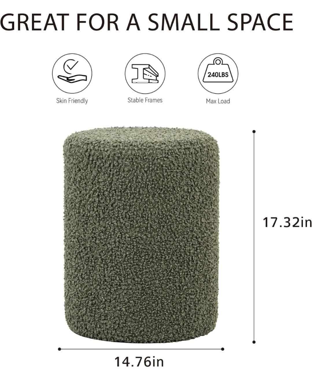 Fuzzy stool - Mustard - photo 2
