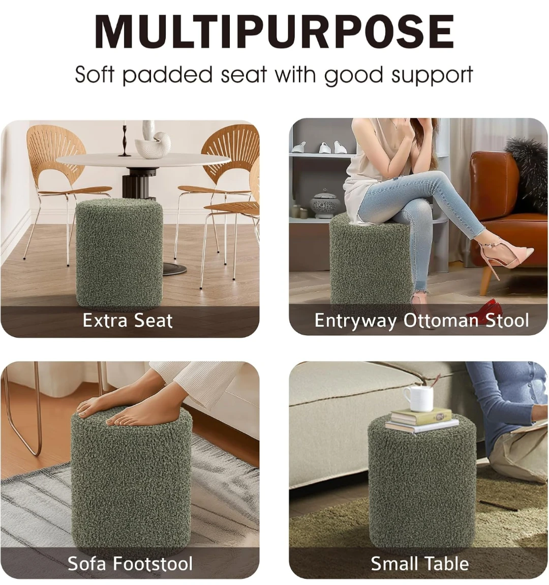 Fuzzy stool - Mustard - photo 3