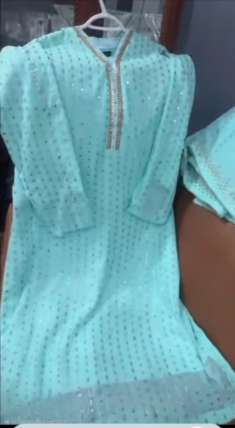Sequin Embellished Kurti and Dupatta and plain pants Set